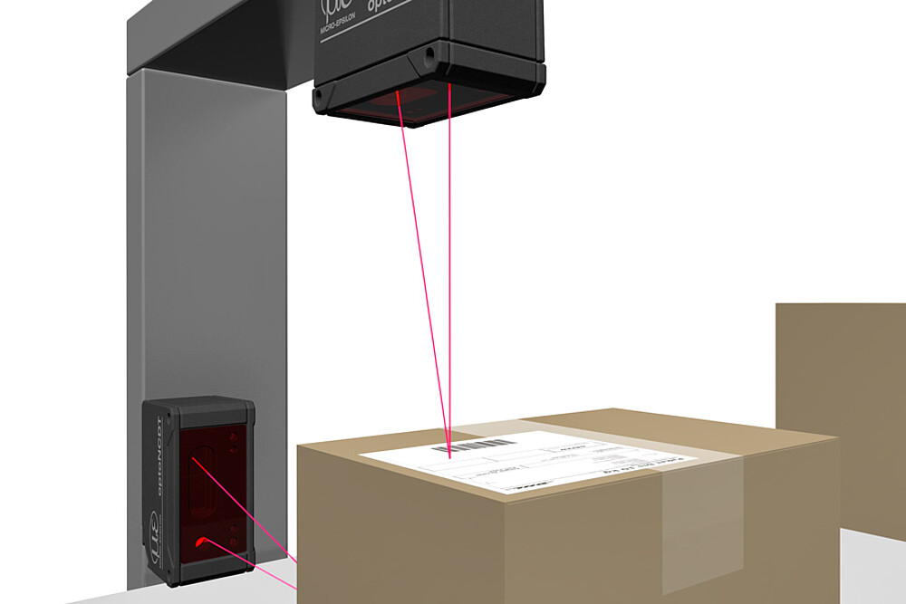 Sensor láser optoNCDT 1220 en el control de paquetes
