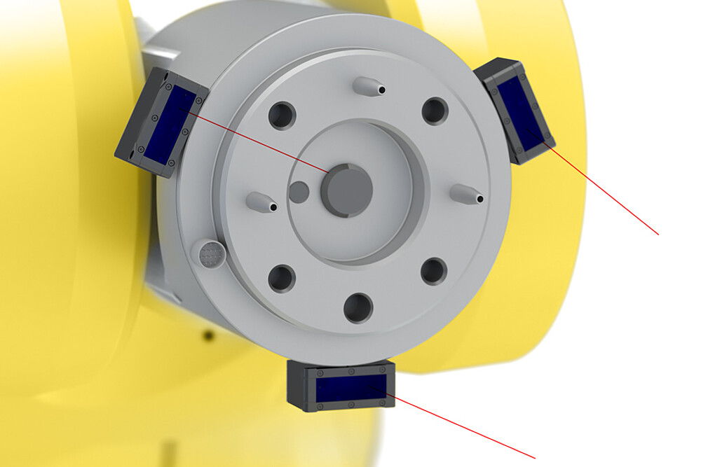 Sensor láser optoNCDT 1900 en brazo de robot