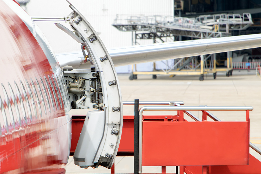 Detección de bloqueo de puertas en avión
